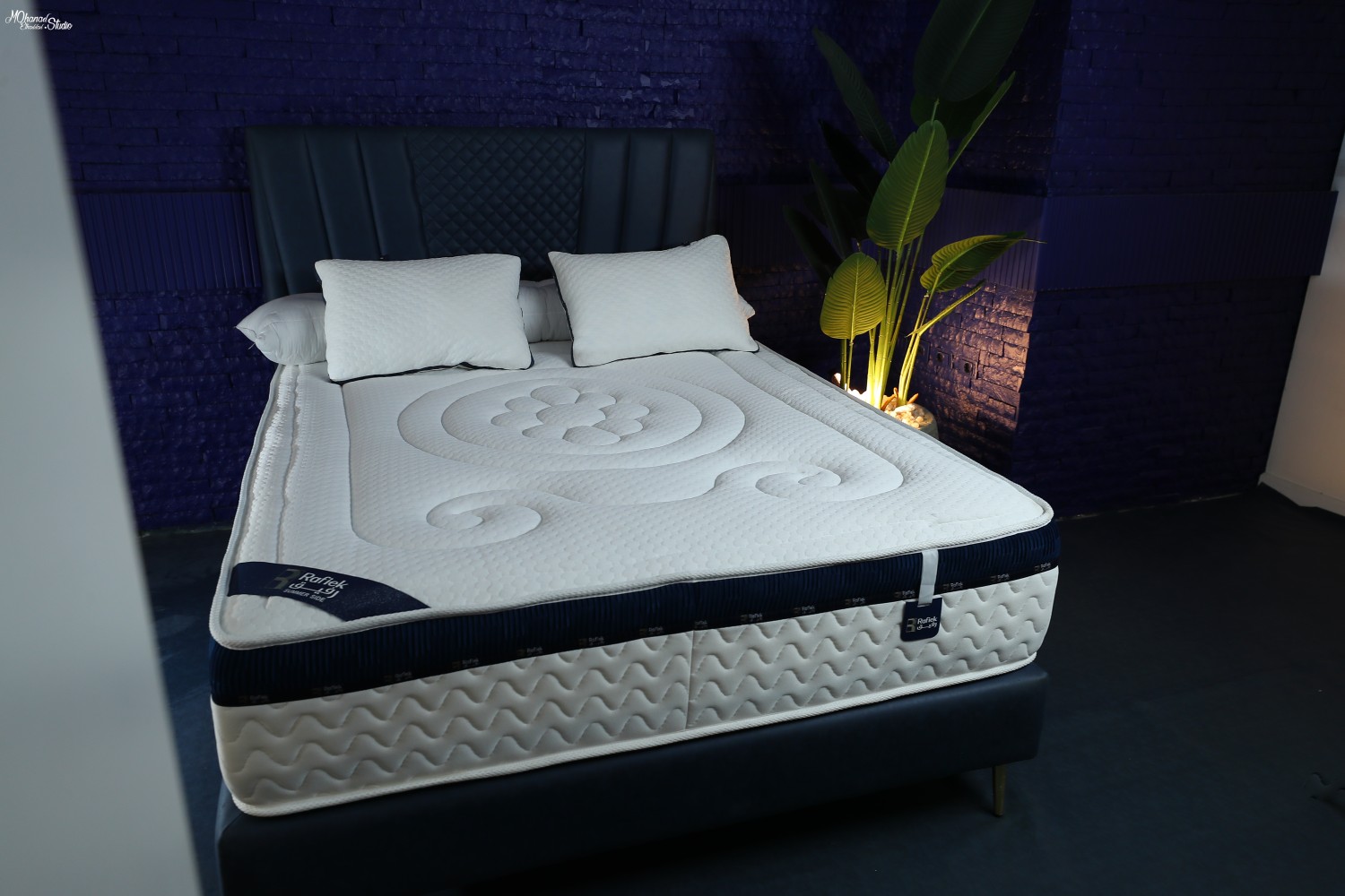 Sprung mattress, firm/light blue, 140x200 cm